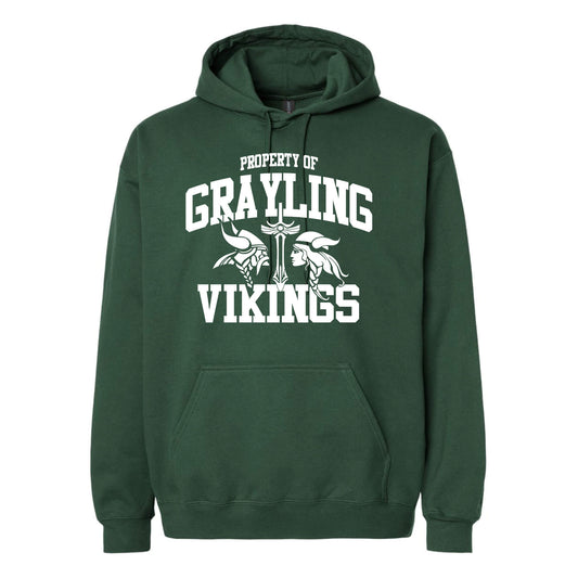 "Property Of Grayling Vikings" Hoodie